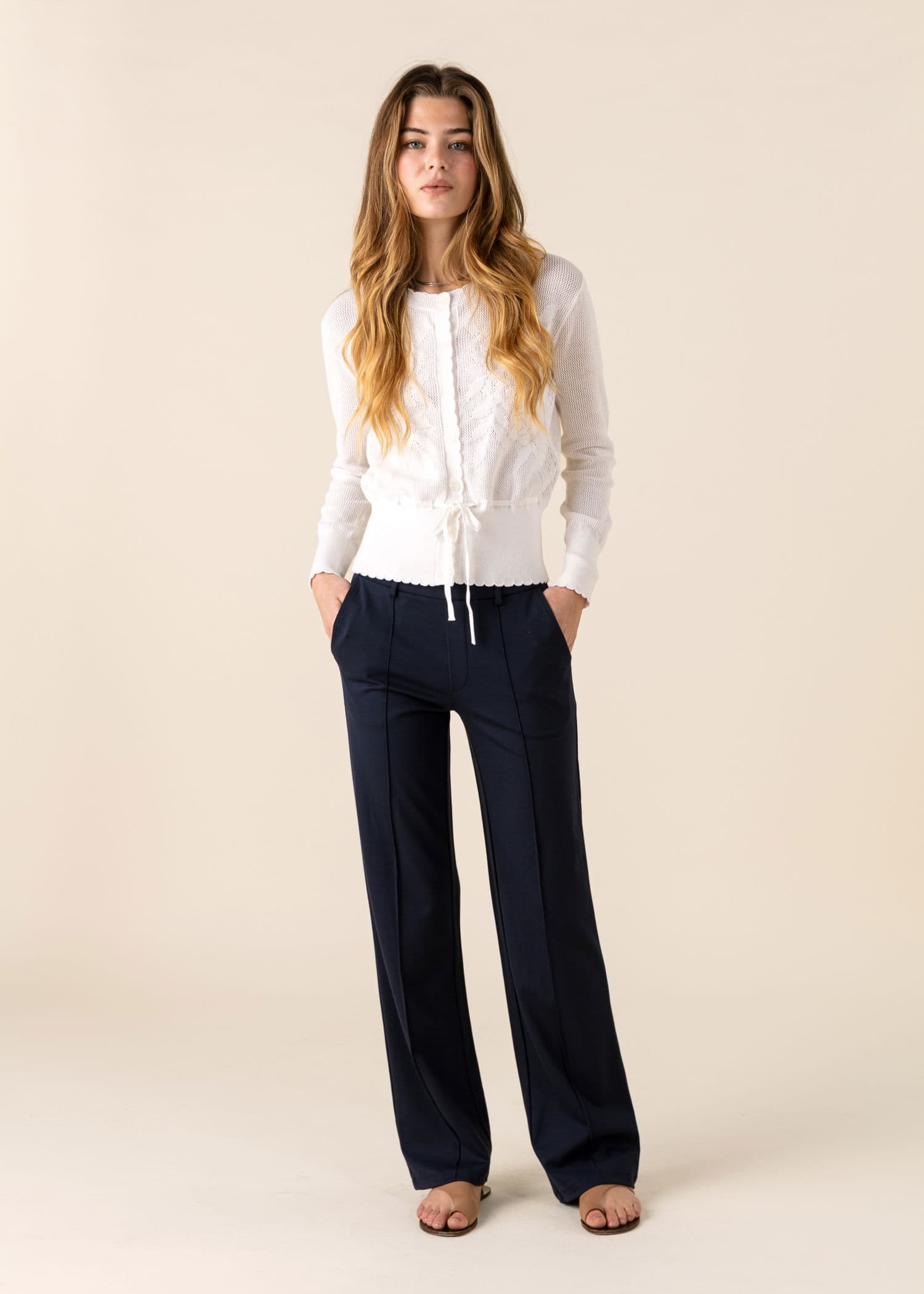 JONE Yksiväriset jerseyhousut - Sininen 1 - Indiska