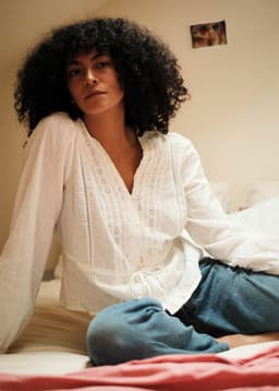 WINNIE LS BLOUSE - WHITE