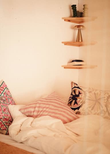 Wave Tyynyliina vinoraidoilla - Vaaleanpunainen 1 - Indiska