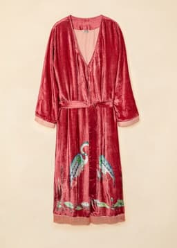 Velvet Robe - FLORALSWIRLBLUE