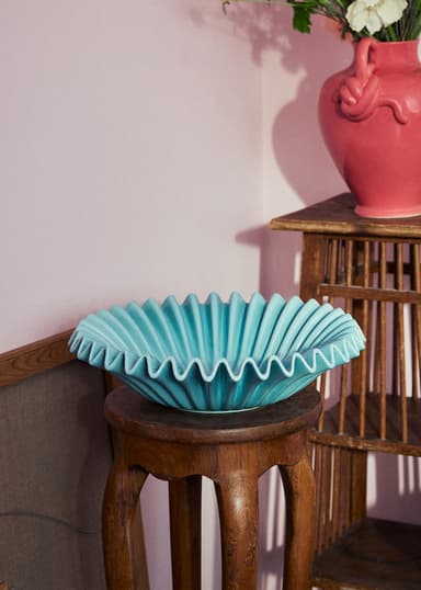 BANNI Suuri koristeellinen kulho - Sininen 2 - Indiska