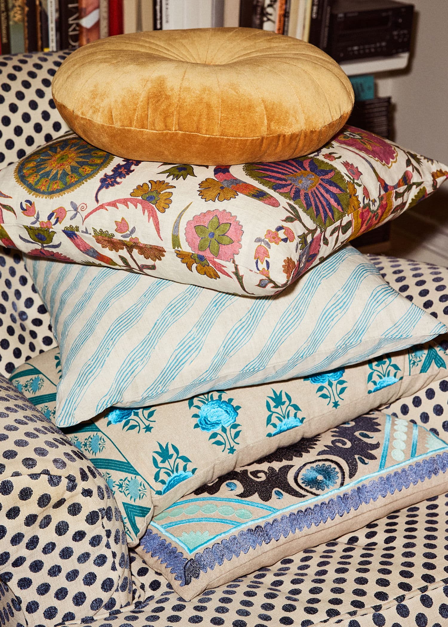 Zara Kirjailtu tyynyliina - Sininen 2 - Indiska