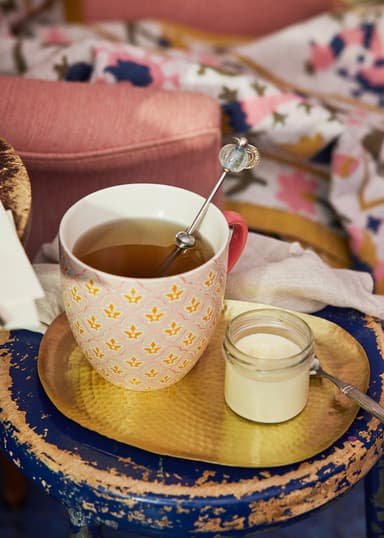 XL Mönstrad XL-mugg i stengods - Rosa 1 - Indiska