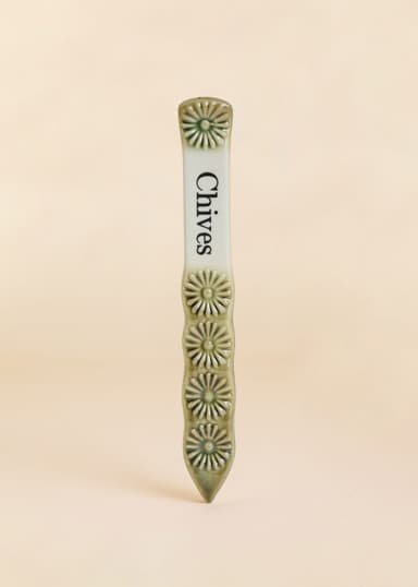 PLANT Plantmarkör i stengods - gräslök - Grön 1 - Indiska