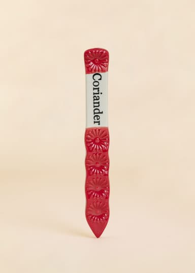 PLANT Plantmarkör i stengods - koriander - Röd 1 - Indiska