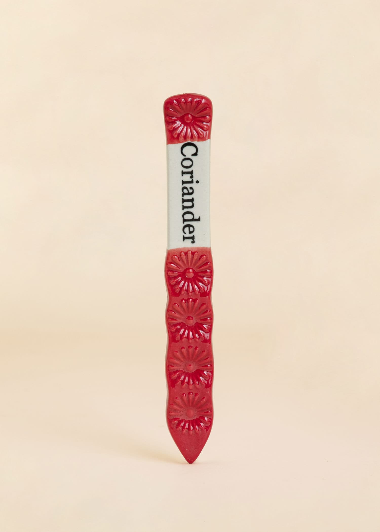 PLANT Plantmarkör i stengods - koriander - Röd 1 - Indiska