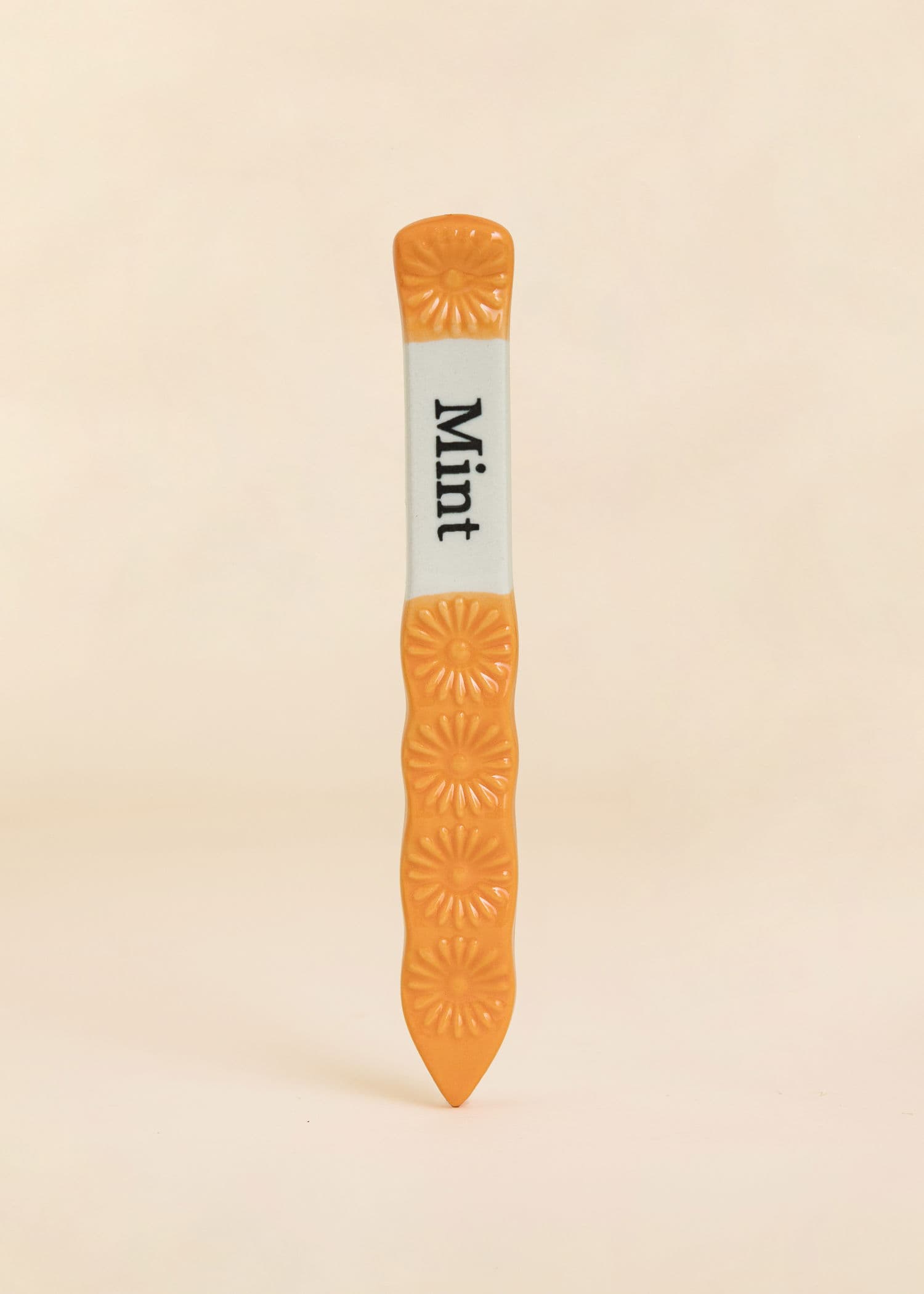 PLANT Plantmarkör i stengods - mynta - Orange 1 - Indiska