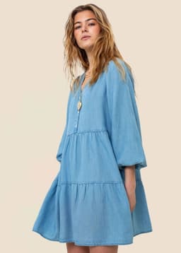 ELNA TENCEL TUNIC - BLUE