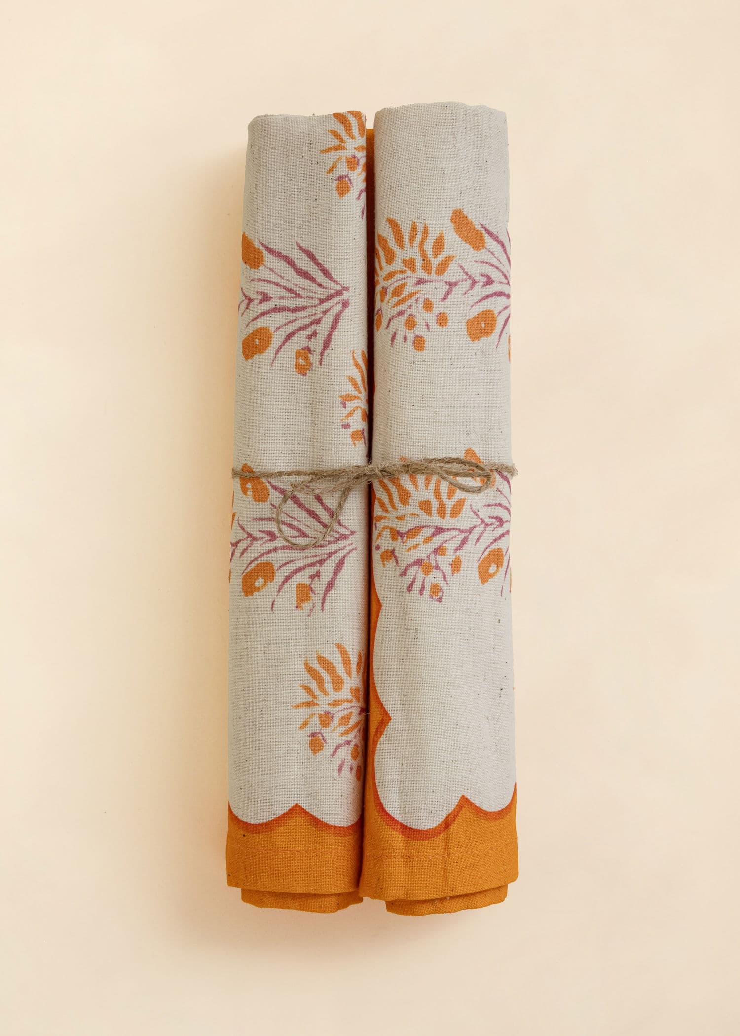 Niva Dekorative servietter – 2-pakning - Oransje 1 - Indiska