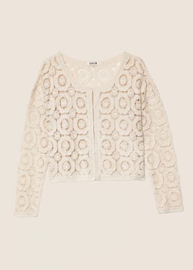 DREAM Puuvillainen neuletakki - Valkoinen 1 - Indiska