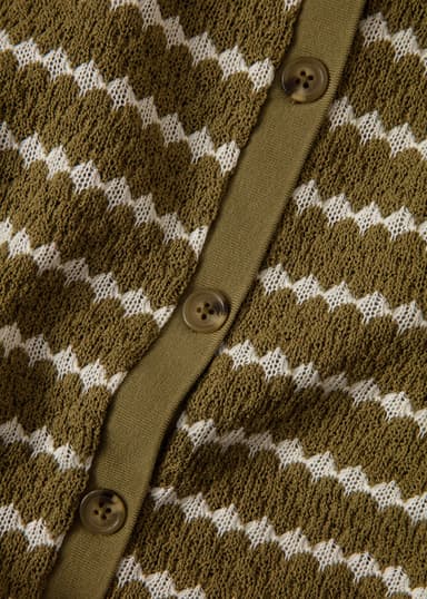 LYNN Strukturstrikket genser med krage - Grønn 2 - Indiska