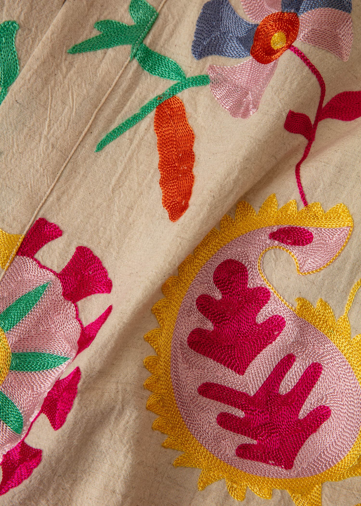 VIVI Kuviollinen kirjailtu kimono - Sininen 2 - Indiska