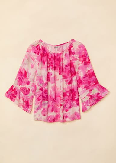 DOLLIE Mønstret bluse - Rosa 5 - Indiska