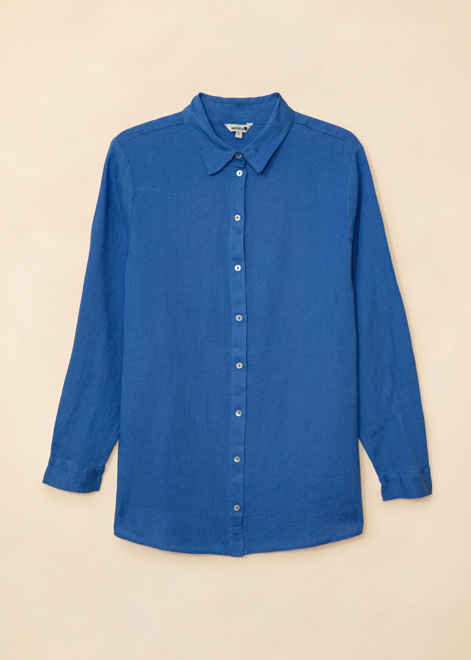 DIANA Blå linskjorte - Blå 4 - Indiska