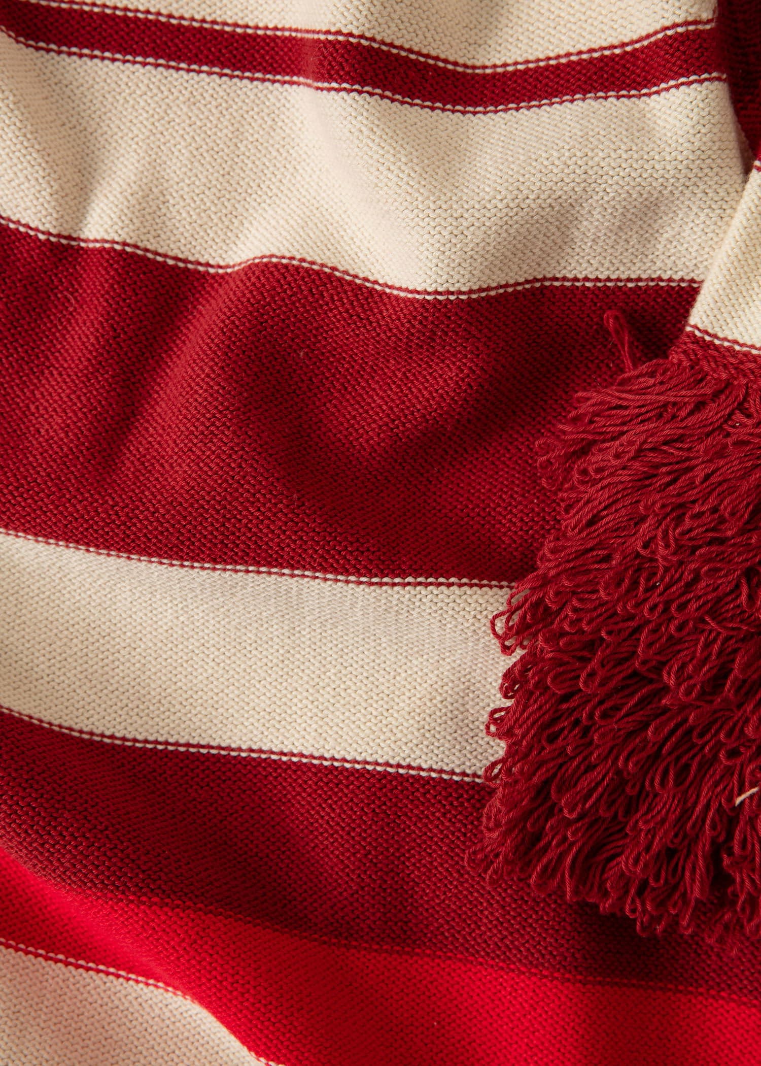 ALMA Strikket kjole med frynser - Rød 2 - Indiska