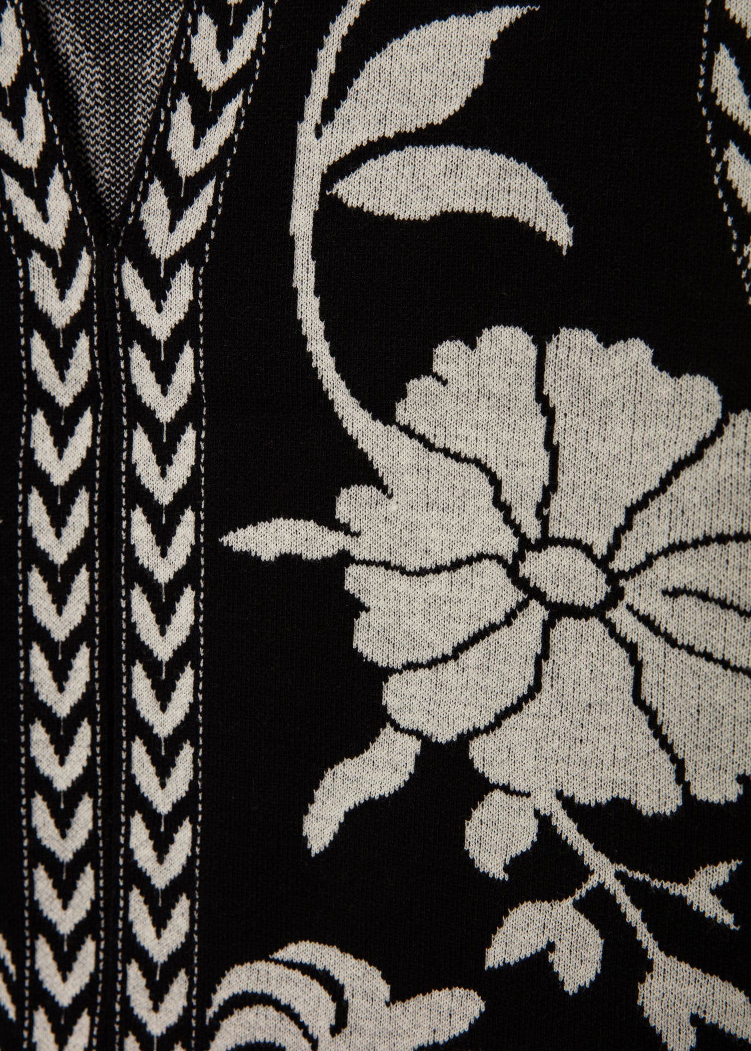 FLORA Jacquardstrikket vest - Svart 6 - Indiska