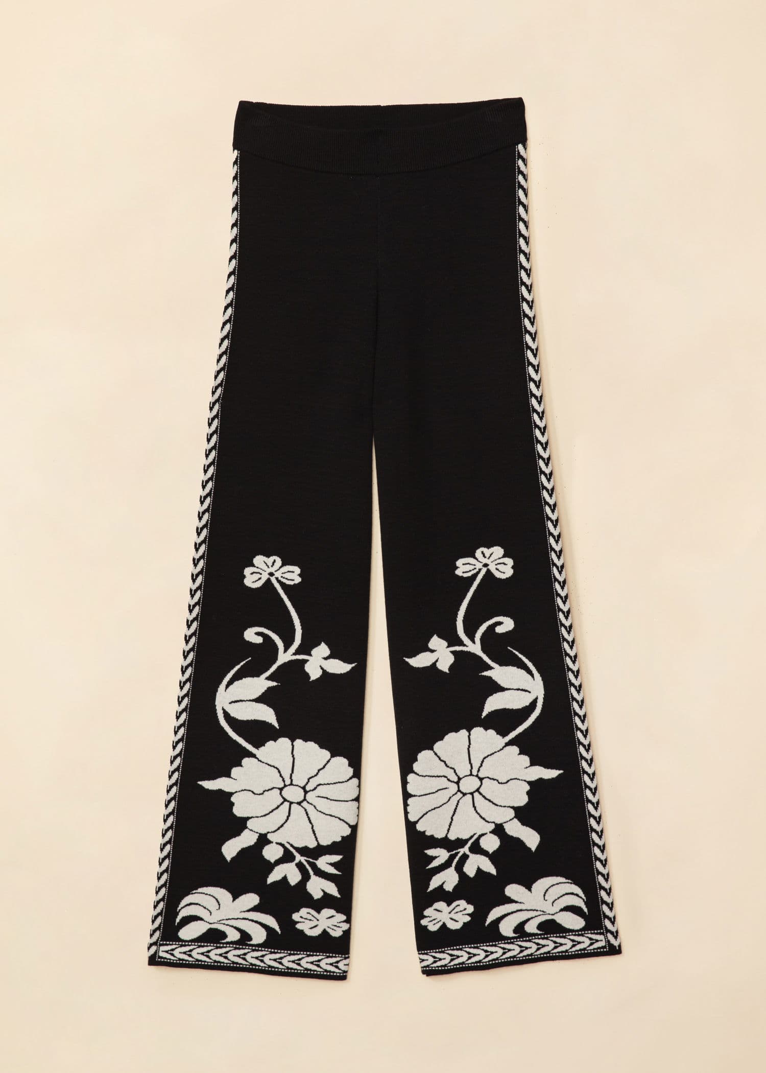 FLORA Jacquardstrikkede bukser - Svart 5 - Indiska