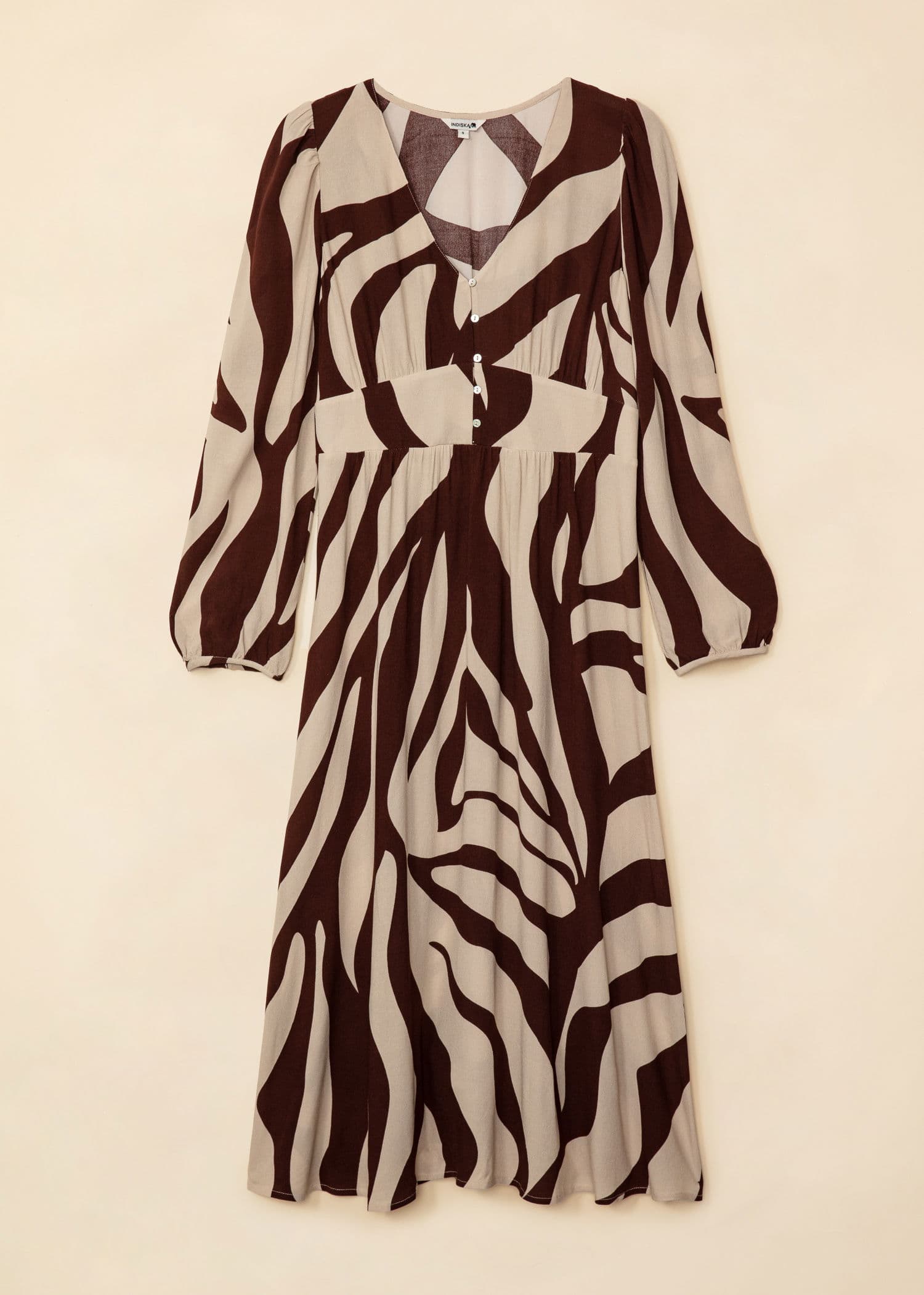 ZUDORA Lang kjole med sebratrykk - Brun 5 - Indiska