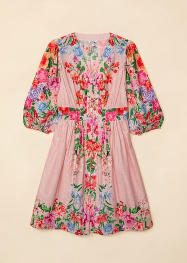 MIRELLA Kort blomsterkjole - Rosa 5 - Indiska