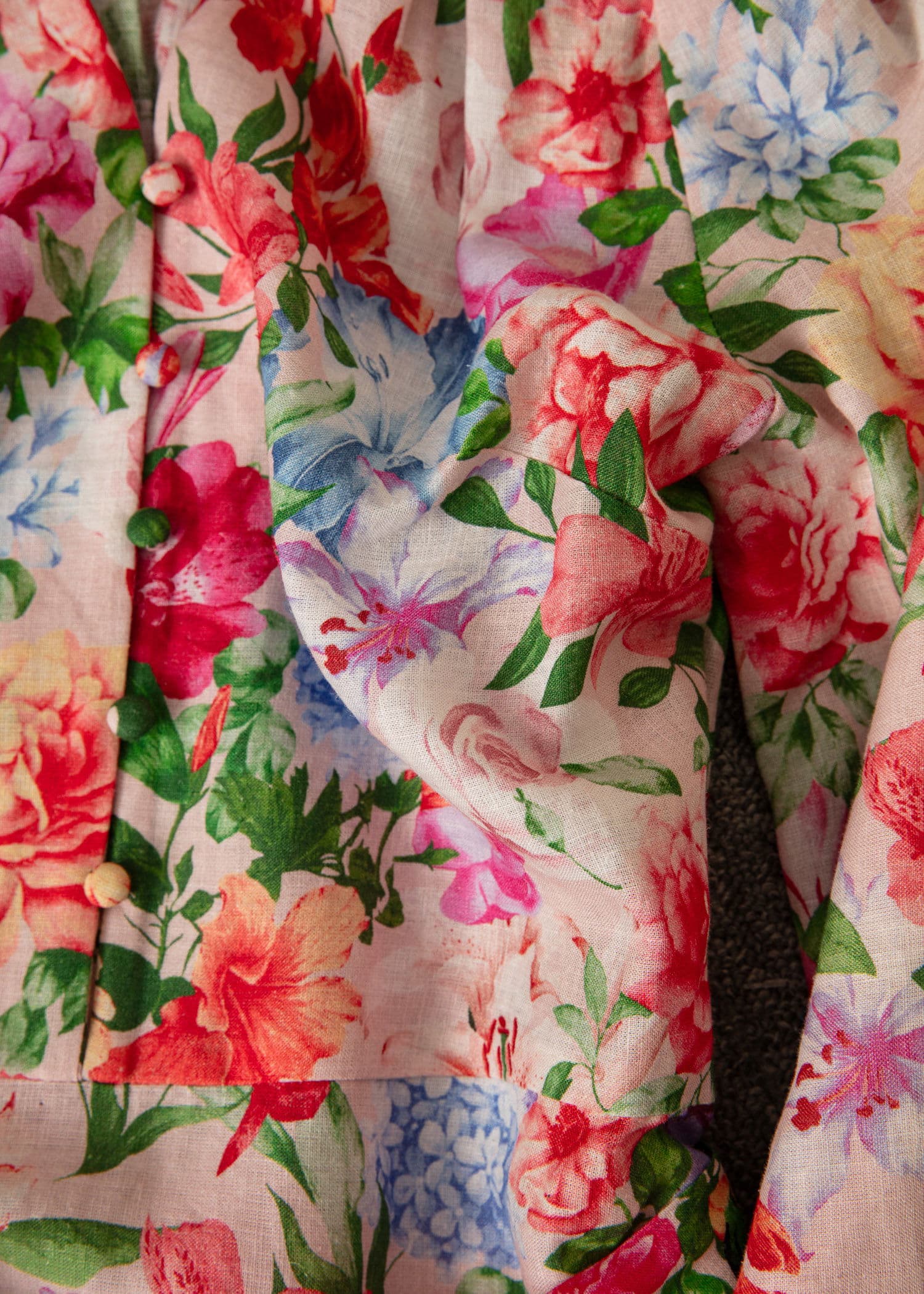 CORINE Langermet blomstret kjole - Rosa 6 - Indiska