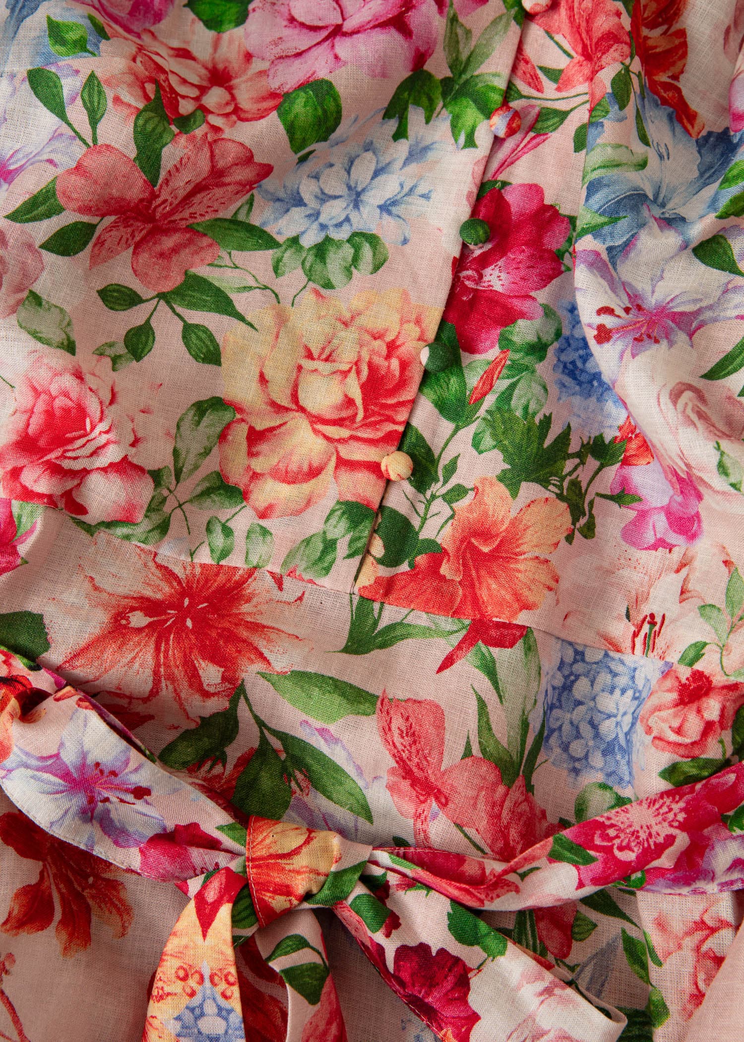 CORINE Langermet blomstret kjole - Rosa 7 - Indiska