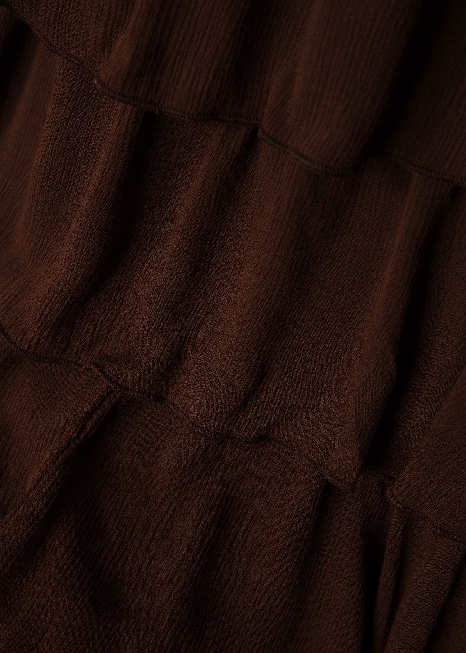 NEDA Brunt maxiskjørt med rysjer - Brun 6 - Indiska