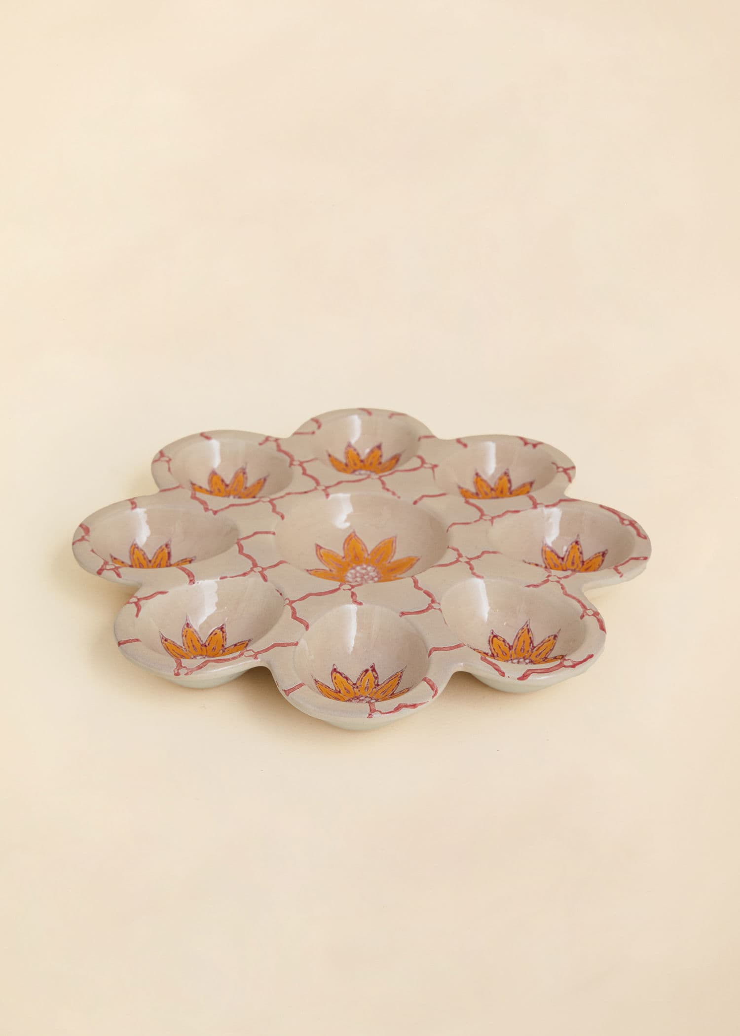 EGGPLATE Håndmalt eggtallerken - Rosa 2 - Indiska