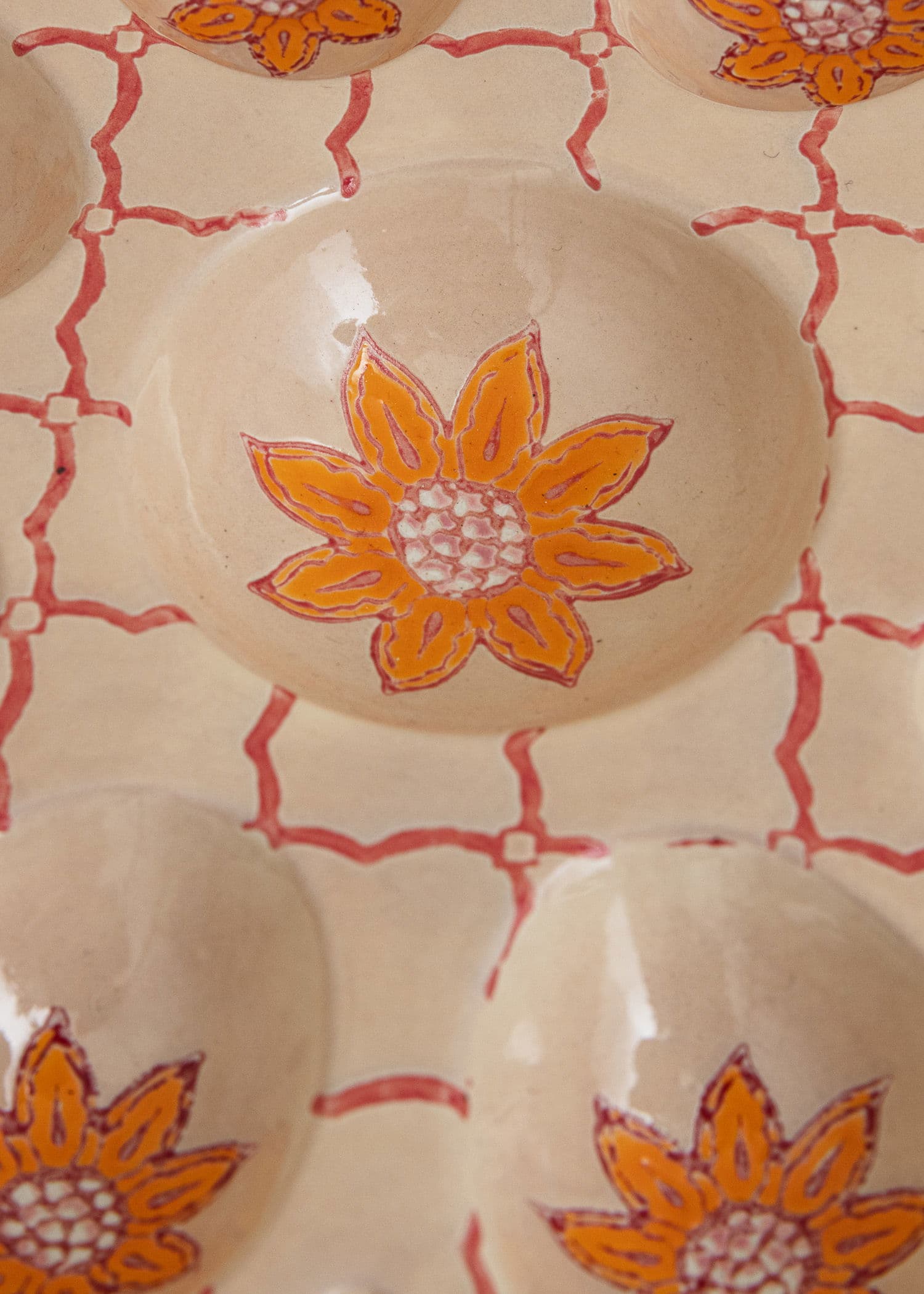 EGGPLATE Håndmalt eggtallerken - Rosa 3 - Indiska