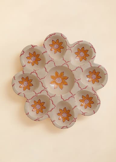 EGGPLATE Håndmalt eggtallerken - Rosa 1 - Indiska