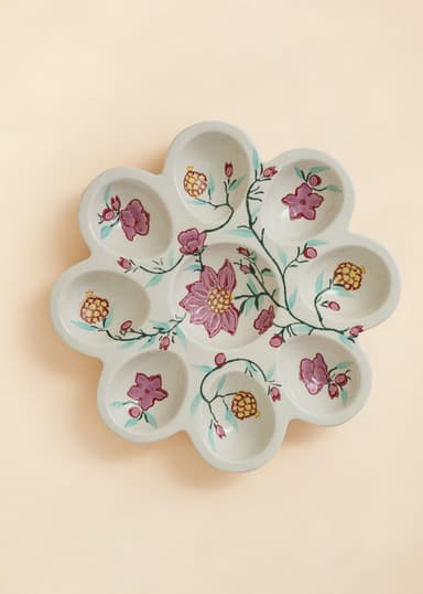 EGGPLATE Håndmalt eggtallerken - Rosa 1 - Indiska