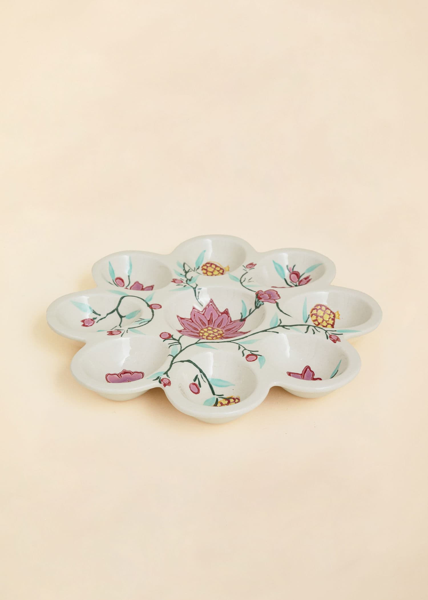 EGGPLATE Håndmalt eggtallerken - Rosa 2 - Indiska