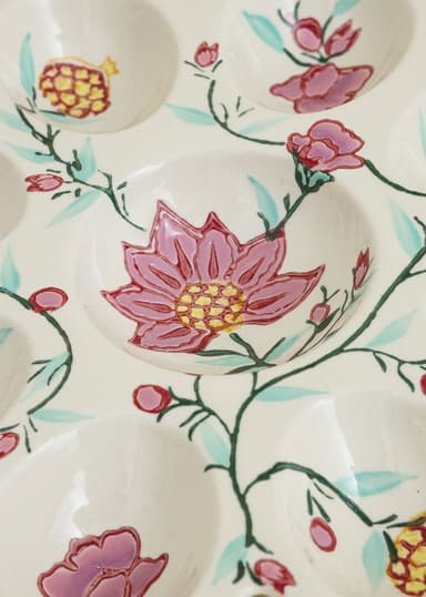 EGGPLATE Håndmalt eggtallerken - Rosa 3 - Indiska