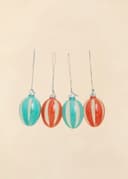 GLASS EGG DECO - CORAL BLUE