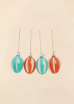 GLASS EGG DECO - CORAL BLUE