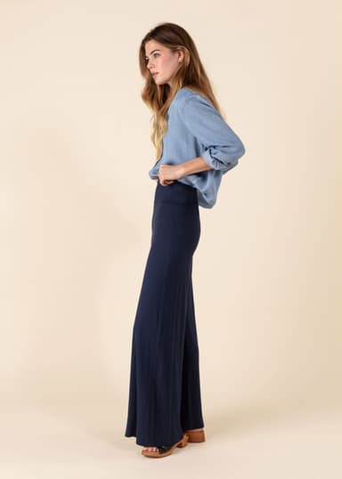 LILLEMOR Vide bukser med høy midje - Blå 2 - Indiska