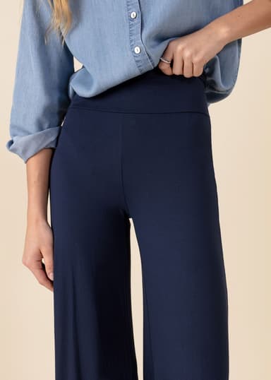 LILLEMOR Vide bukser med høy midje - Blå 4 - Indiska