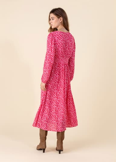ZUDORA Mønstret langermet kjole - Rosa 3 - Indiska