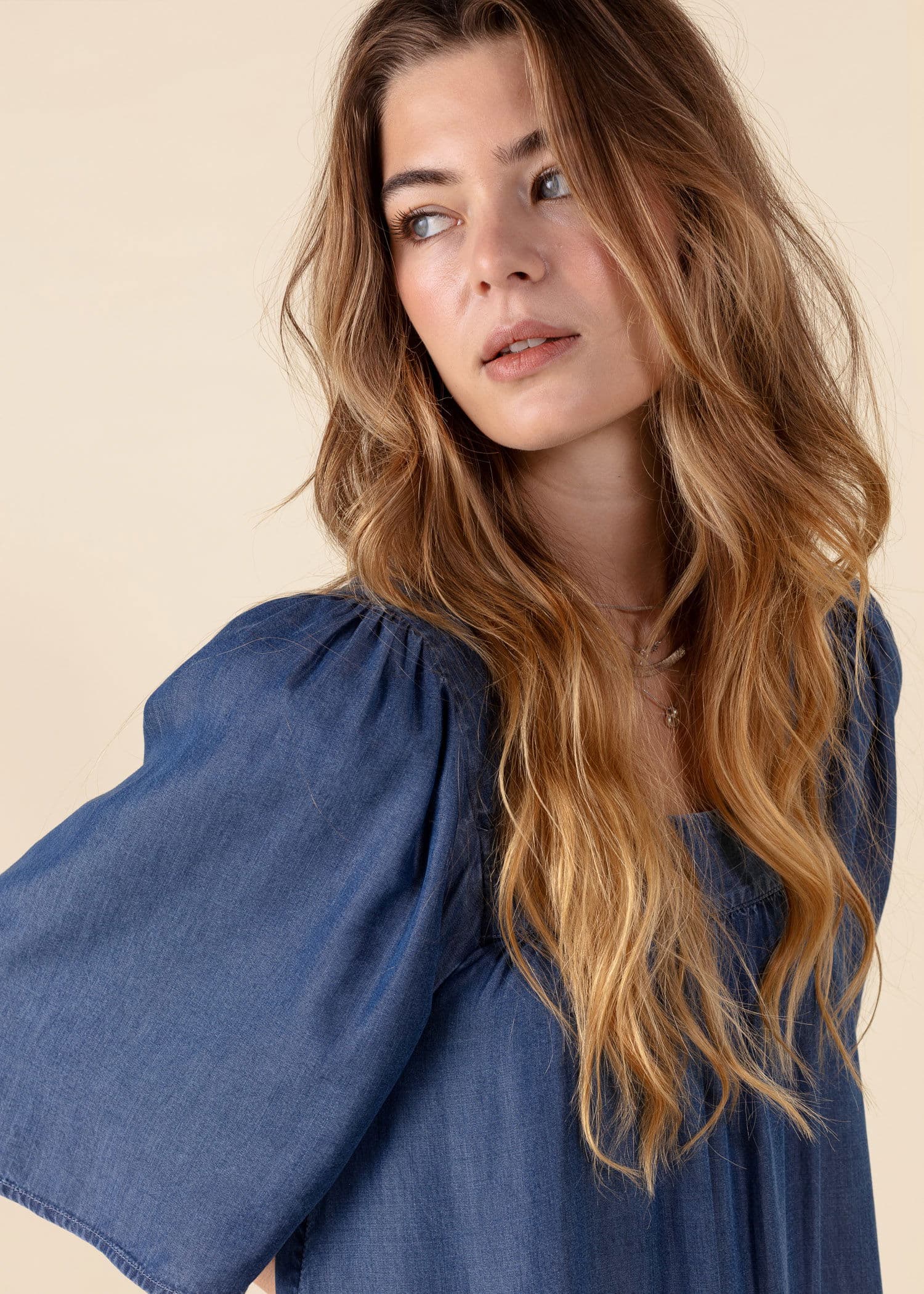 KHALO Mørkeblå tencelkjole - Blå 3 - Indiska