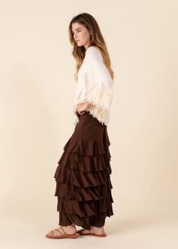 NEDA LONG SKIRT - BROWN