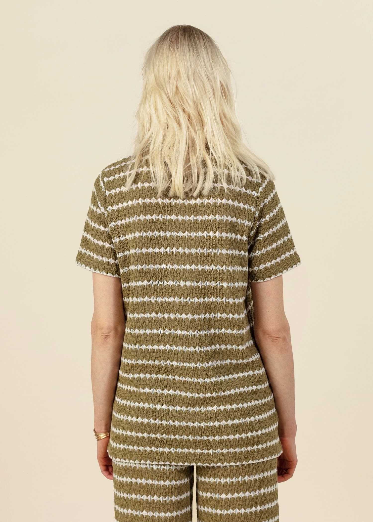 LYNN Strukturstrikket genser med krage - Grønn 5 - Indiska