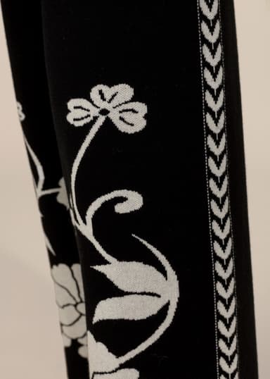 FLORA Jacquardstrikkede bukser - Svart 7 - Indiska