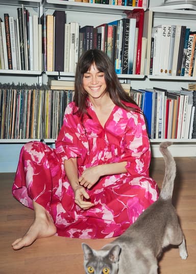 CORNELIA Mønstret kjole i bomull - Rød 3 - Indiska