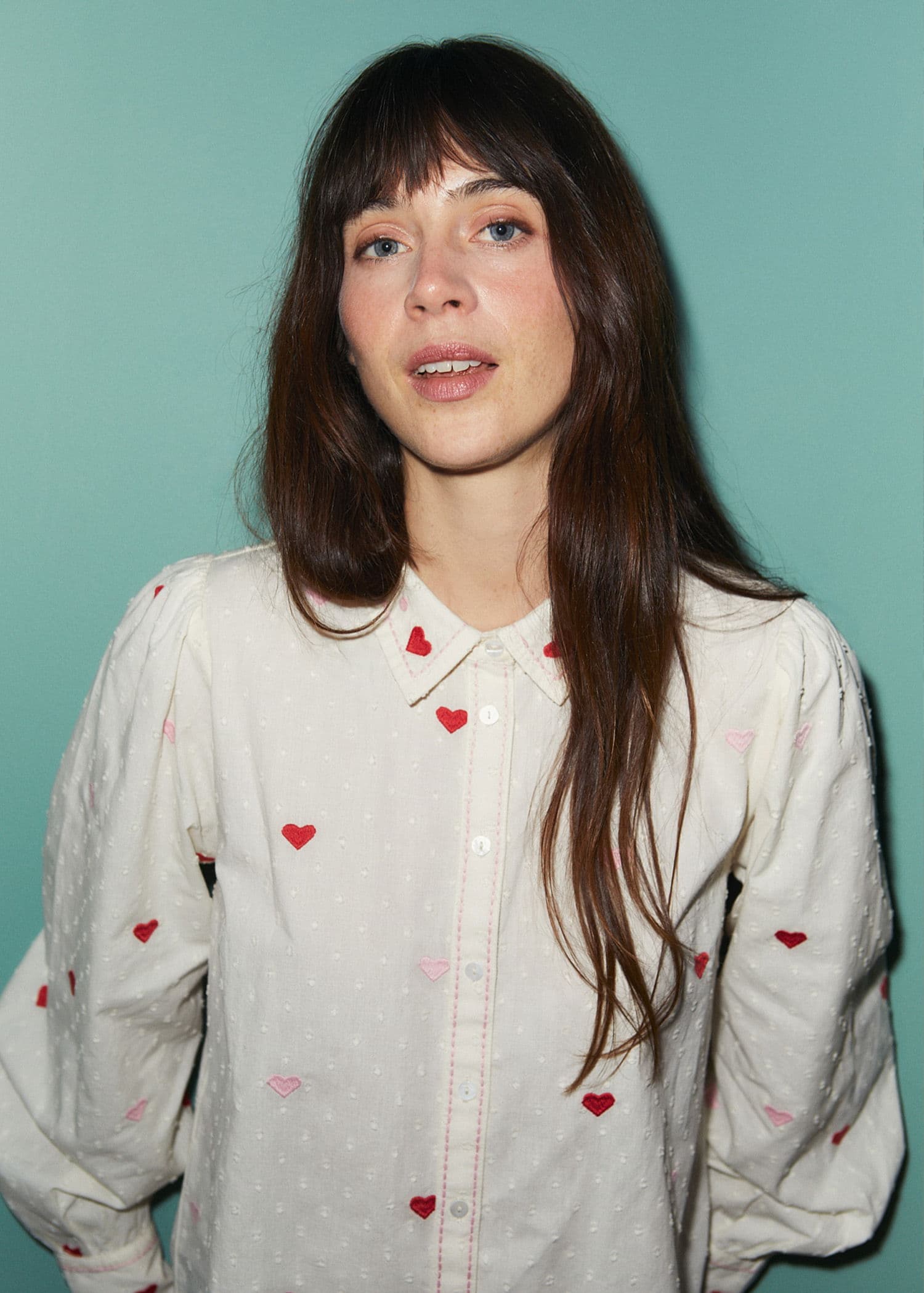 HILMA Hjertemønstret skjorte - Hvit 1 - Indiska