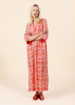 Printed Kaftan Dress - PINK