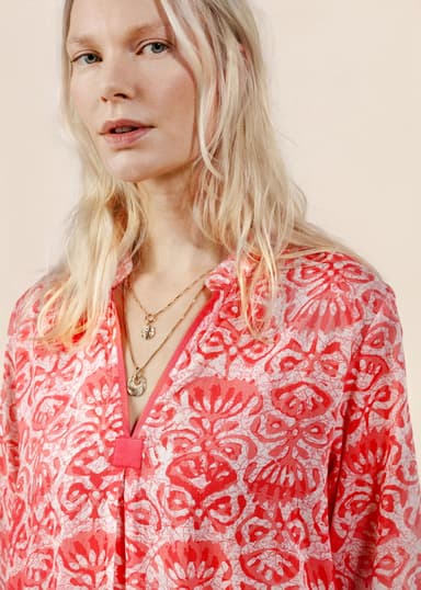 Printed Mønstret kaftankjole - Rosa 2 - Indiska