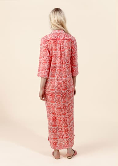 Printed Mønstret kaftankjole - Rosa 3 - Indiska