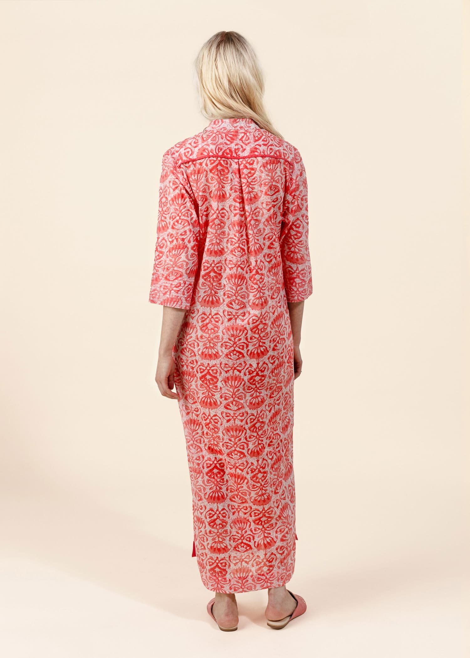 Printed Mønstret kaftankjole - Rosa 3 - Indiska