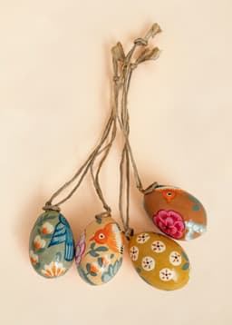 KASHMIR EGG DECO 4P - PASTEL