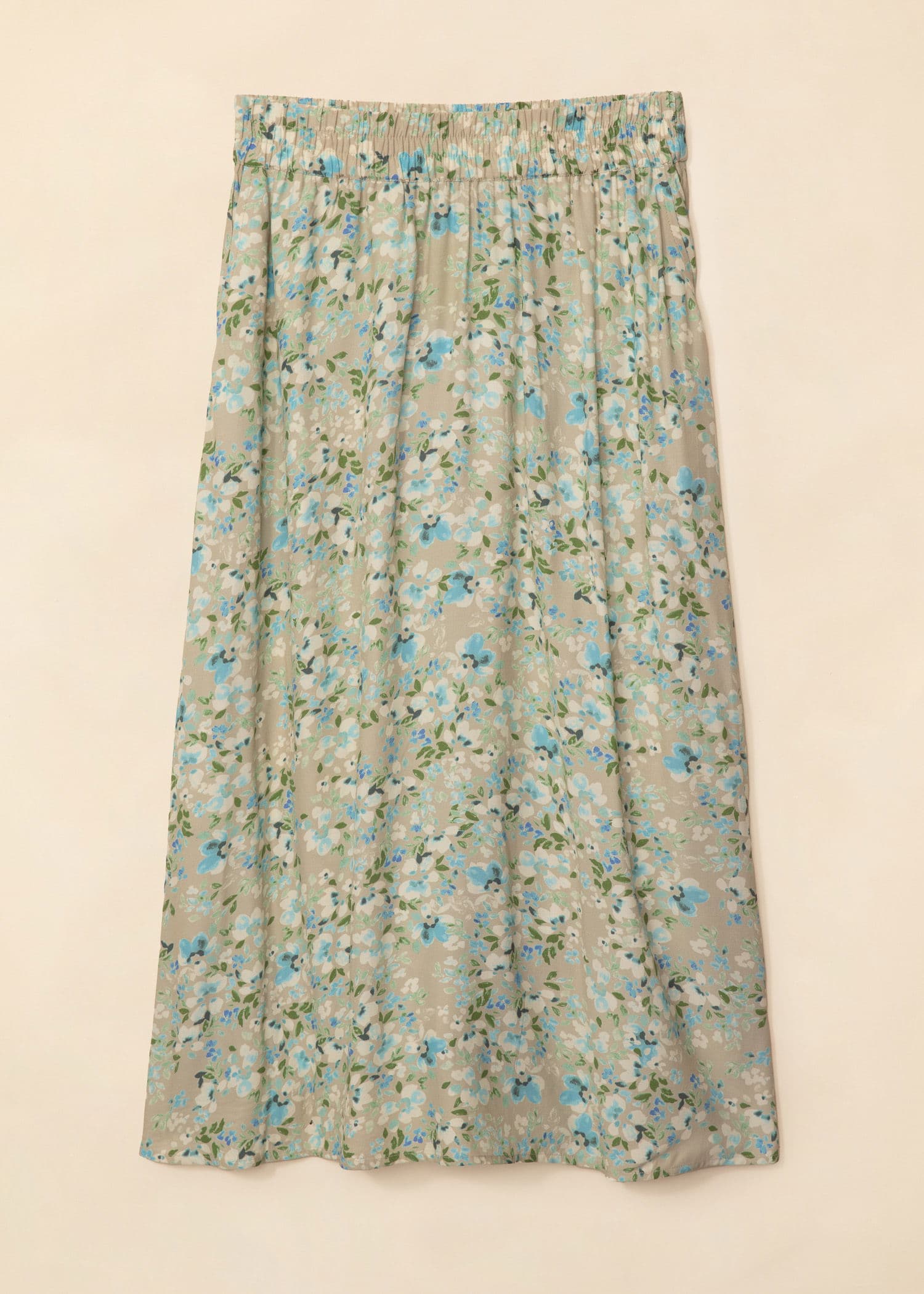 SIBEL Grønn mønstret midiskjørt - Grønn 5 - Indiska