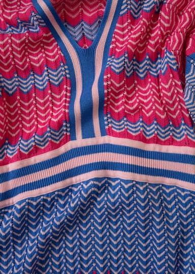 BIANCHETTA Flerfarget strikket kjole - Blå 7 - Indiska